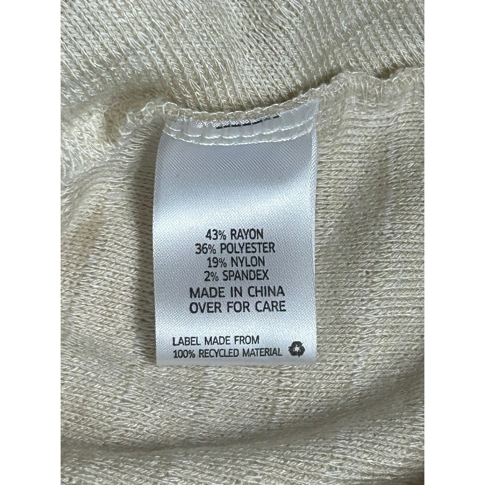 I.N. Studio Womens XL Cream Ribbed Mock Neck Diagonal Seam Tunic Top 0437L01 - Picture 5 of 8